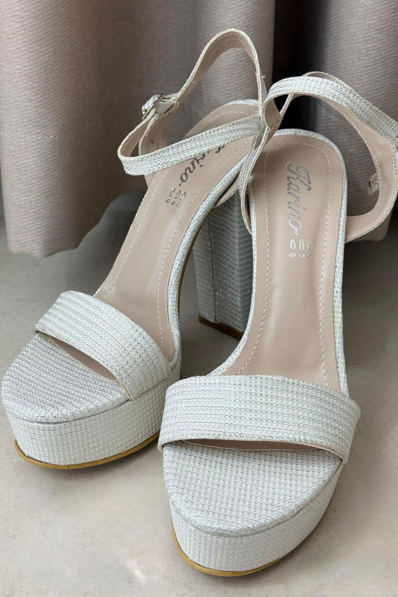 SHINNY HIGHT HEEL WOMEN SANDALS CREAM/KREM - 3