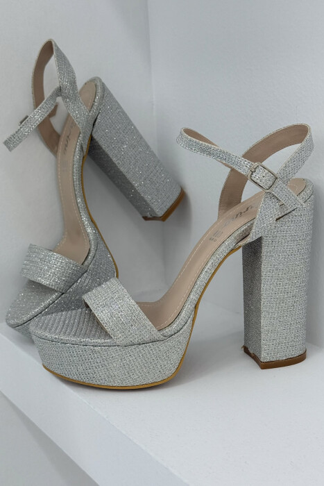 SHINNY HIGHT HEEL WOMEN SANDALS GREY/GRI - 1