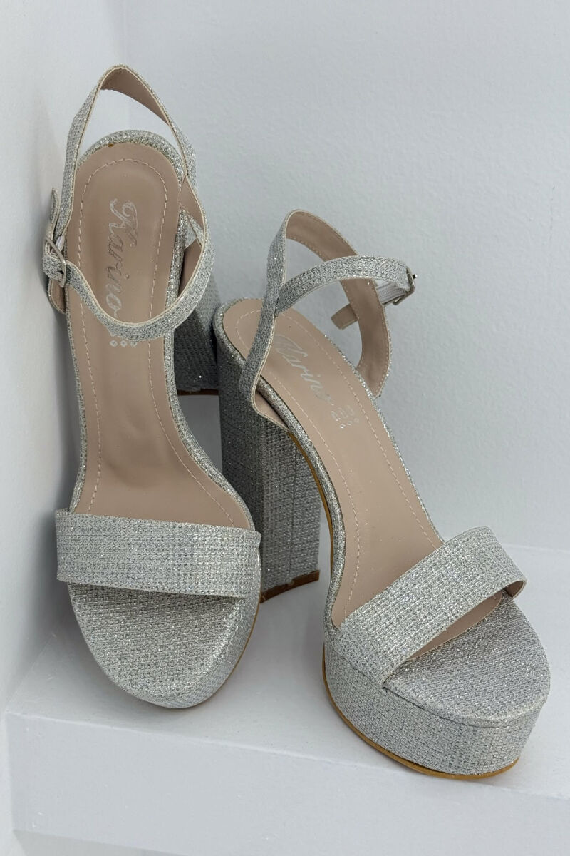 SHINNY HIGHT HEEL WOMEN SANDALS GREY/GRI - 3