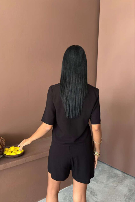 SHIRT+SKORT POCKETS DETAIL WOMEN SET BLACK/ E ZEZE - 5