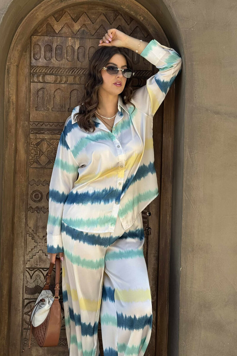 SHIRT+TROUSERS ABSTRACT DESIGN WOMEN SET MULTIPLE/SHNGJ - 7