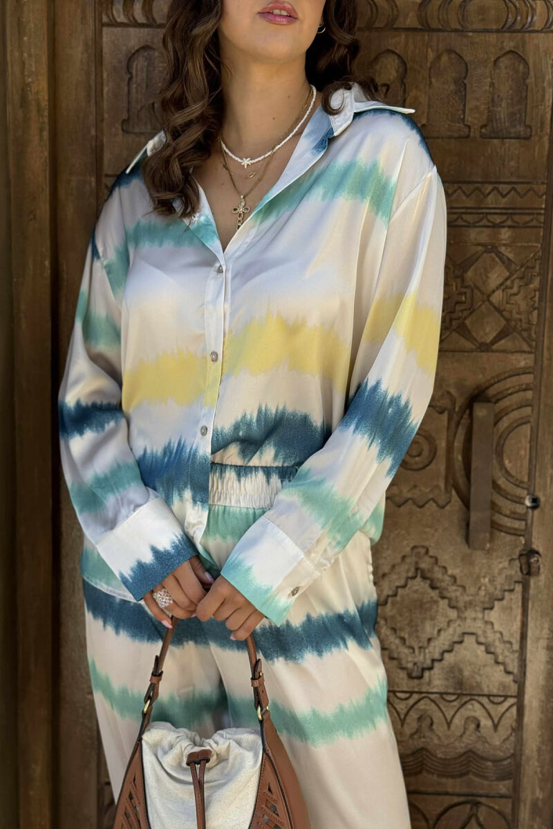 SHIRT+TROUSERS ABSTRACT DESIGN WOMEN SET MULTIPLE/SHNGJ - 8