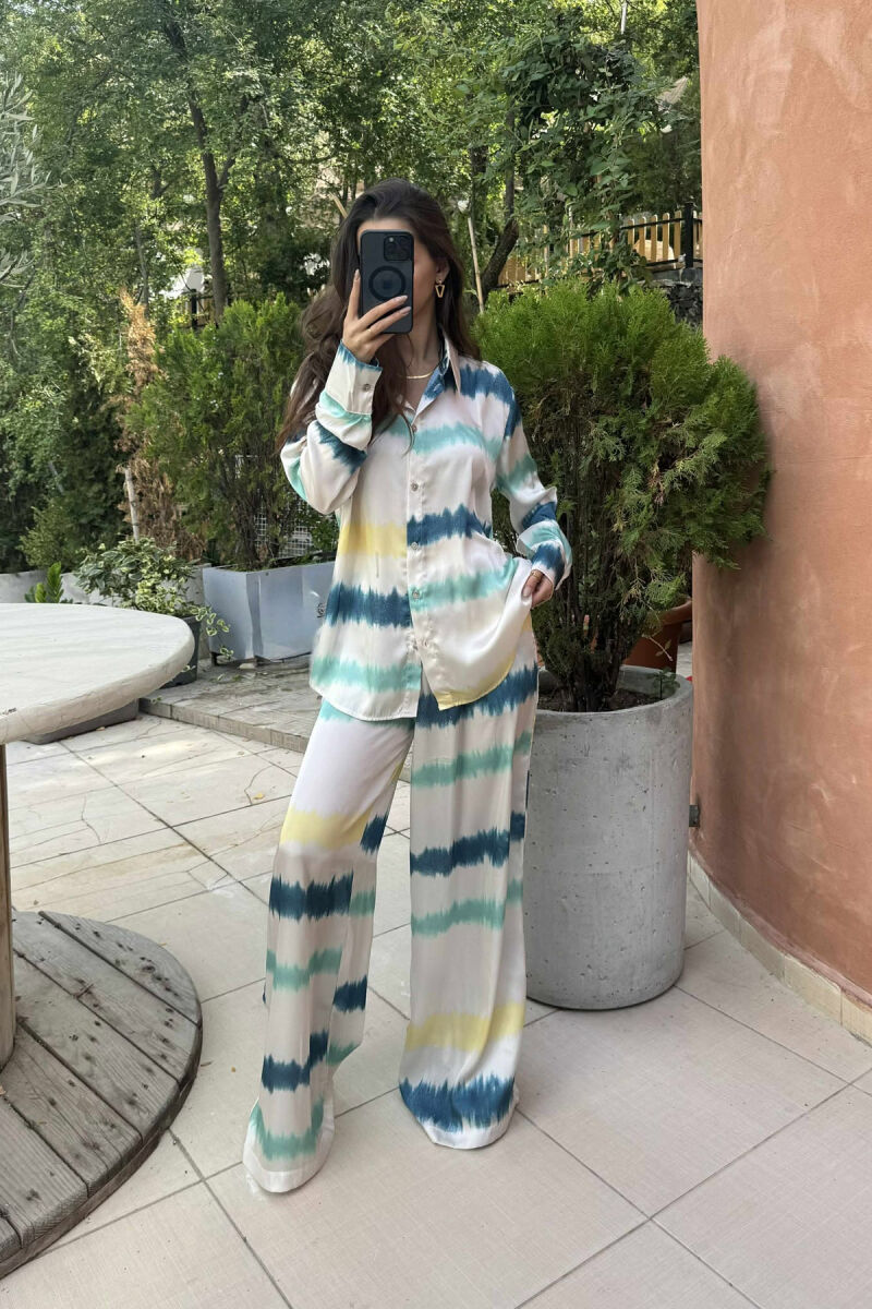 SHIRT+TROUSERS ABSTRACT DESIGN WOMEN SET MULTIPLE/SHNGJ - 2