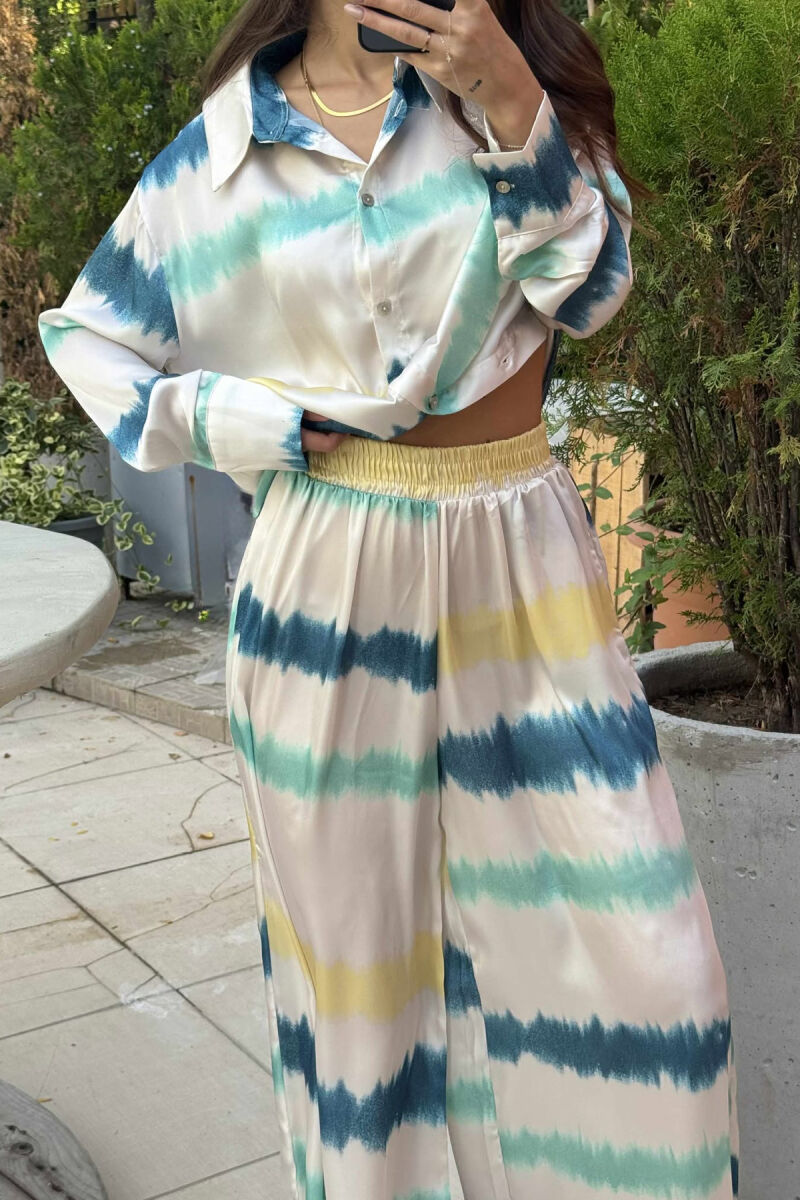 SHIRT+TROUSERS ABSTRACT DESIGN WOMEN SET MULTIPLE/SHNGJ - 3