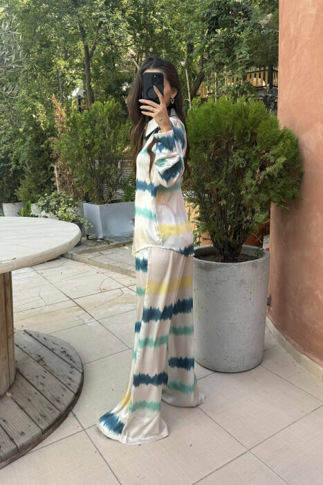 SHIRT+TROUSERS ABSTRACT DESIGN WOMEN SET MULTIPLE/SHNGJ - 4