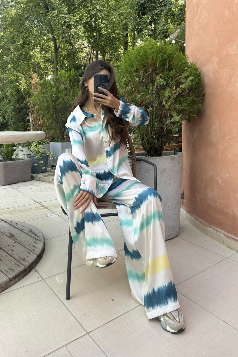 SHIRT+TROUSERS ABSTRACT DESIGN WOMEN SET MULTIPLE/SHNGJ - 5