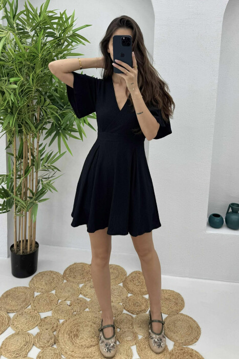 SHORT BELT DRESS BLACK/ E ZEZE - KLAUDIO FASHION