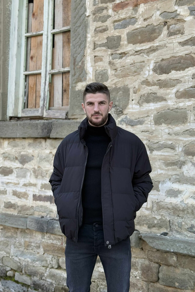 SHORT DOWN ONE COLOR MEN PUFFER JACKET BLACK/ E ZEZE - 3