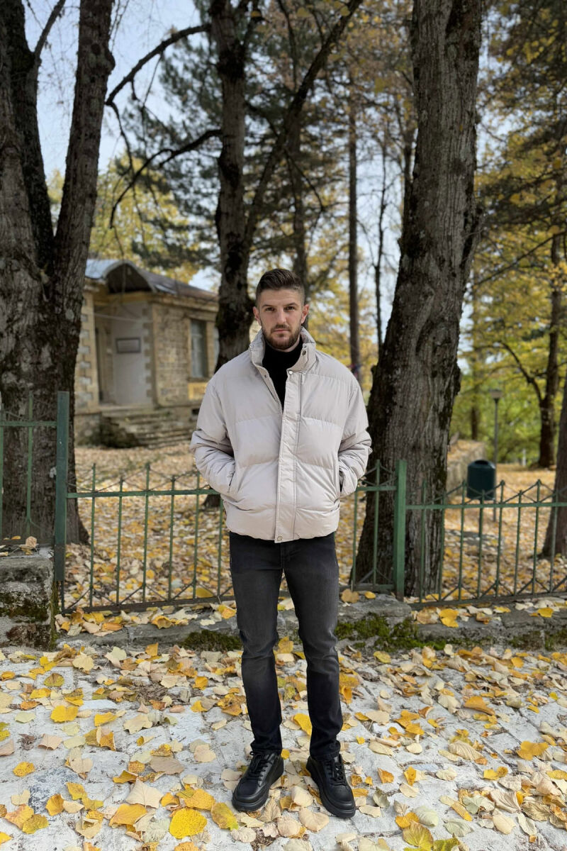 SHORT DOWN ONE COLOR MEN PUFFER JACKET LIGHT GREY/GZ - 2