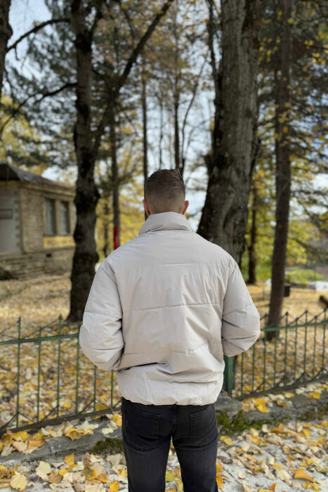 SHORT DOWN ONE COLOR MEN PUFFER JACKET LIGHT GREY/GZ - 4