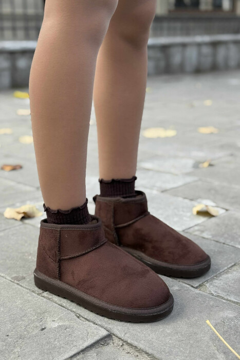 SHORT SIMPLE WOMAN UGG DARK BROWN/KAE - KLAUDIO FASHION