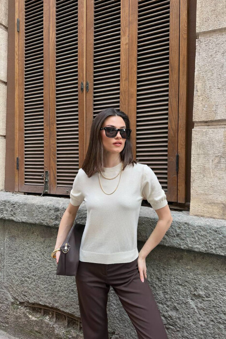 T-SHIRT PER FEMRA NE NGJYRE KREM - KLAUDIO FASHION