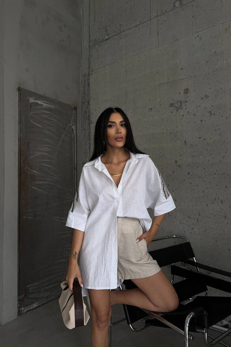 SHORT SLEEVE WOMAN SHIRT WHITE-E BARDHE - 1