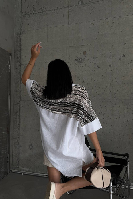 SHORT SLEEVE WOMAN SHIRT WHITE-E BARDHE - 3