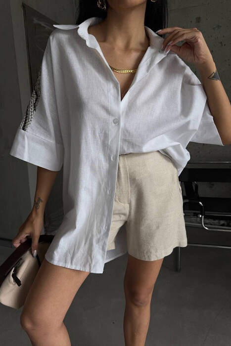 SHORT SLEEVE WOMAN SHIRT WHITE-E BARDHE - 4