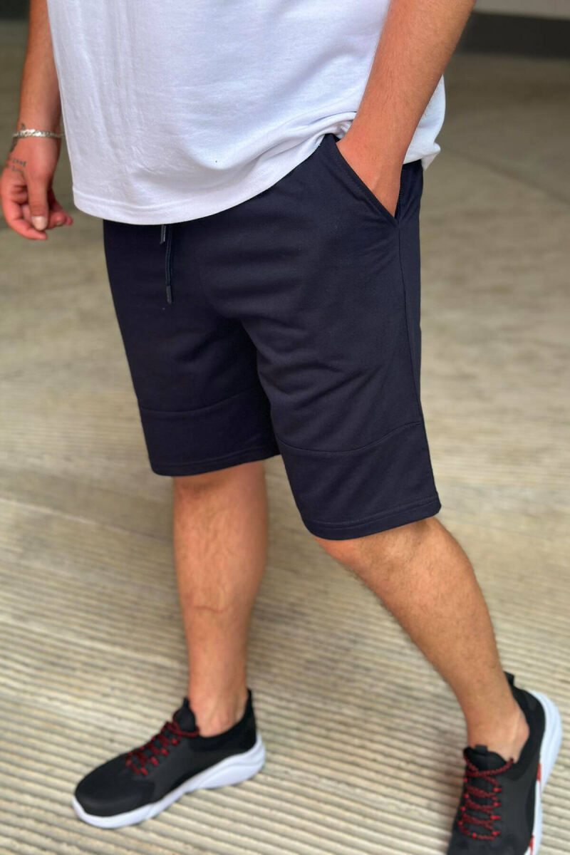 SIDE WRITTING MEN SHORTS DARK BLUE/BEE - 2