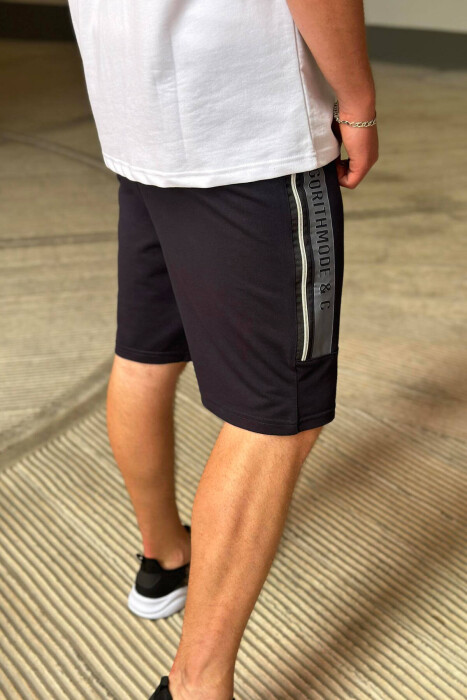 SIDE WRITTING MEN SHORTS DARK BLUE/BEE - 3