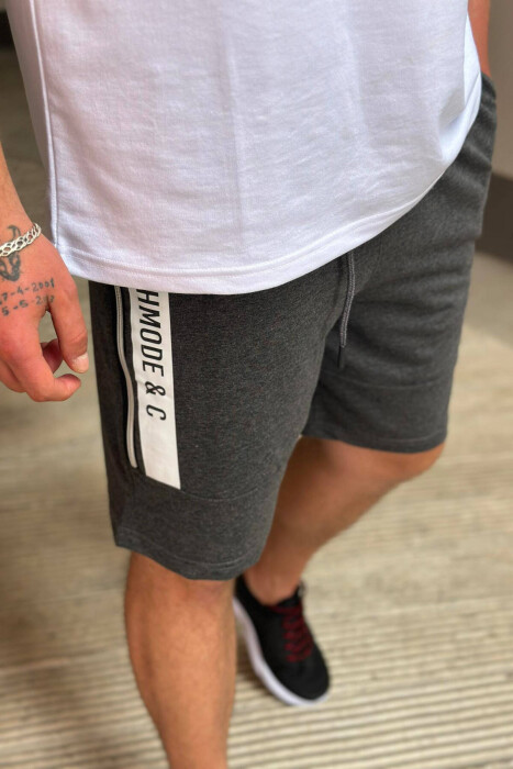SIDE WRITTING MEN SHORTS DARK GREY/GEE 
