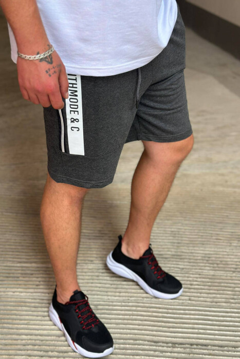 SIDE WRITTING MEN SHORTS DARK GREY/GEE - 2