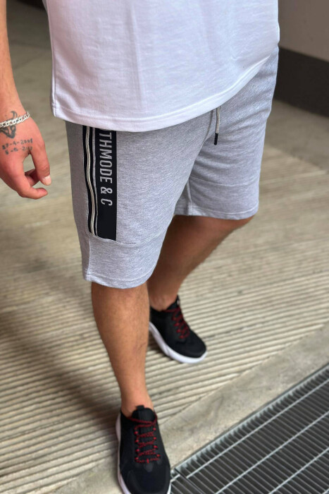 SIDE WRITTING MEN SHORTS LIGHT GREY/GZ - 3