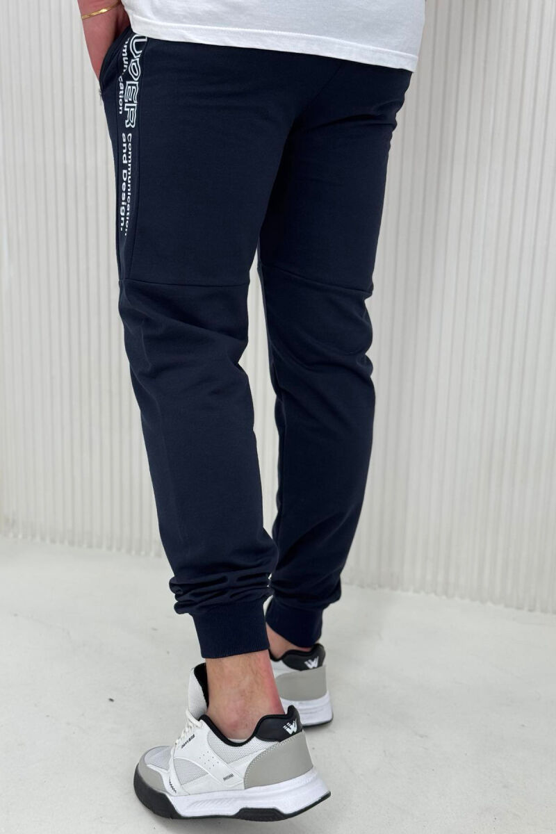SIDE WRITTINGS SIMPLE MEN SWEATPANTS BLUE/BLU - 3