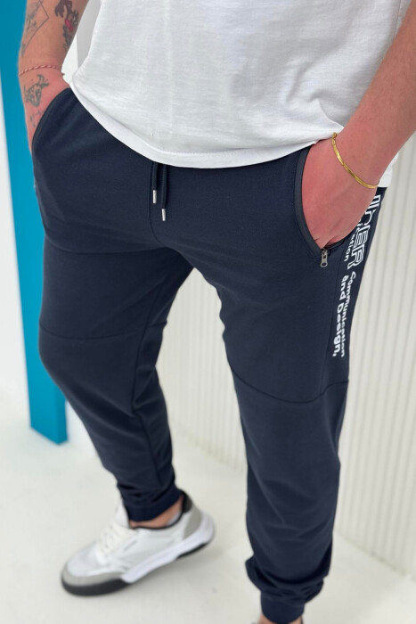 SIDE WRITTINGS SIMPLE MEN SWEATPANTS BLUE/BLU - 4