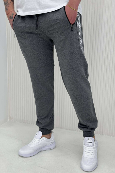 SIDE WRITTINGS SIMPLE MEN SWEATPANTS DARK GREY/GEE - 1