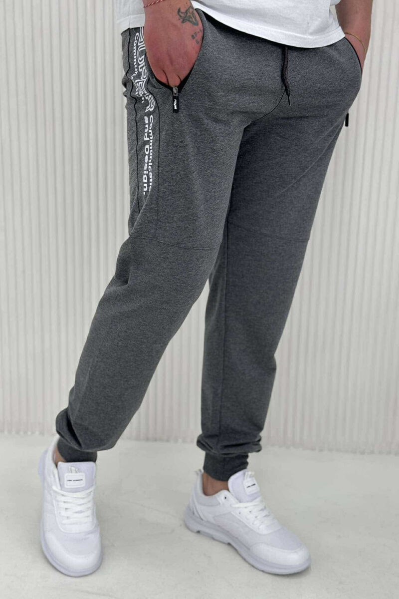 SIDE WRITTINGS SIMPLE MEN SWEATPANTS DARK GREY/GEE - 2