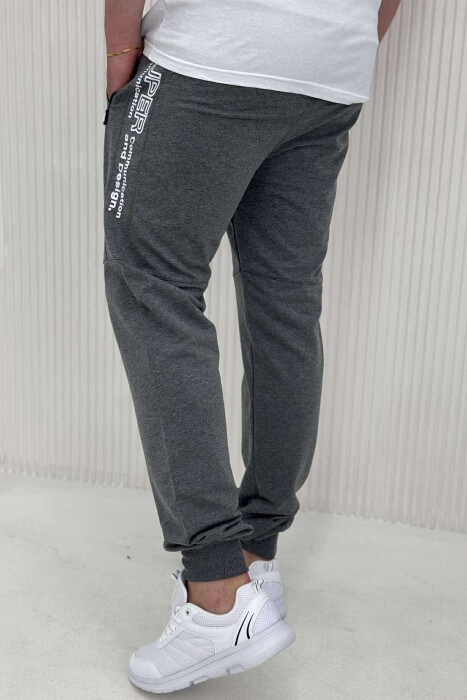 SIDE WRITTINGS SIMPLE MEN SWEATPANTS DARK GREY/GEE - 3