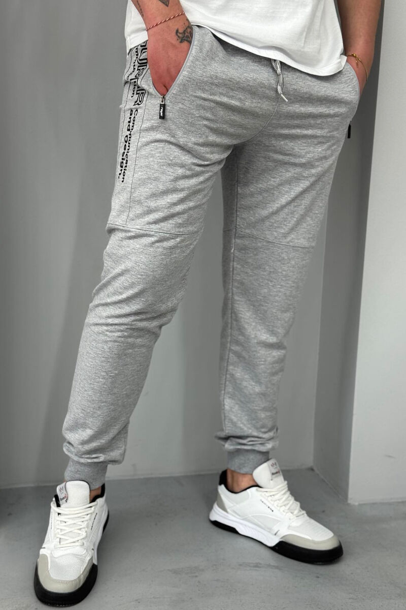 SIDE WRITTINGS SIMPLE MEN SWEATPANTS LIGHT GREY/GZ - 1