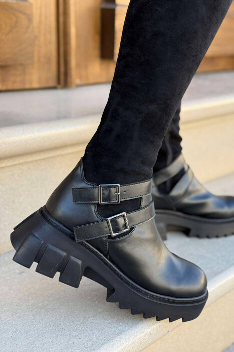 SIDE ZIPPER WOMEN KNEE HIGH BOOTS BLACK/ E ZEZE - 2