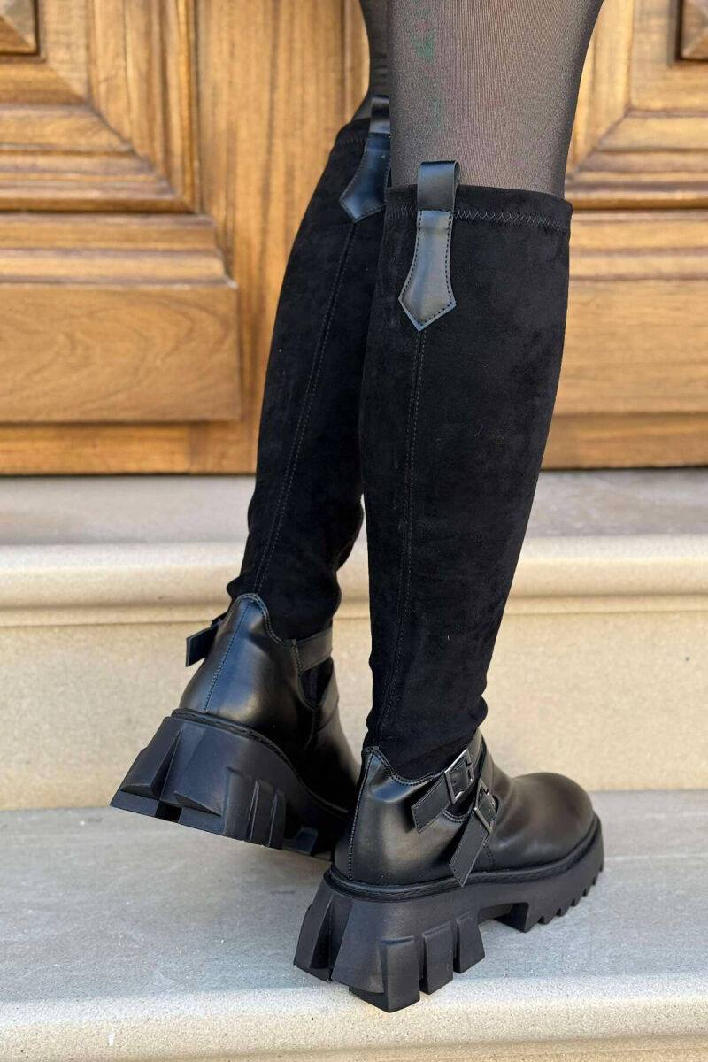 SIDE ZIPPER WOMEN KNEE HIGH BOOTS BLACK/ E ZEZE - 3