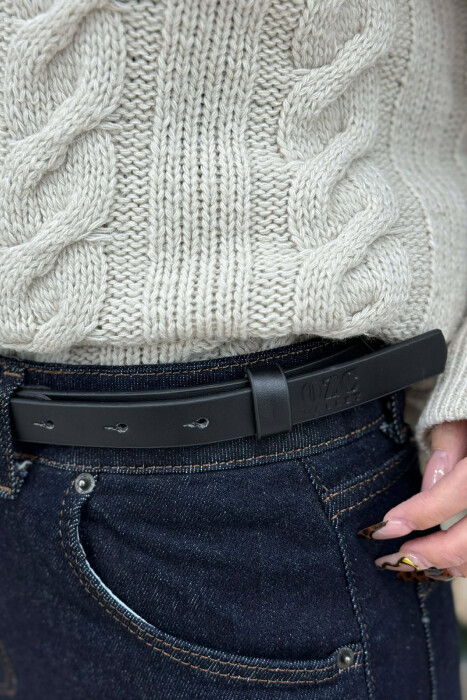 SIMETRIC LETTER D BUCKLE DESIGN WOMEN BELT BLACK+GOLD/ZEGO - 3