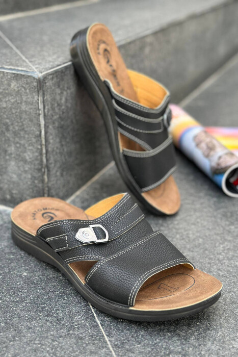 SIMPE MEN SLIPPERS BLACK/ E ZEZE - KLAUDIO FASHION