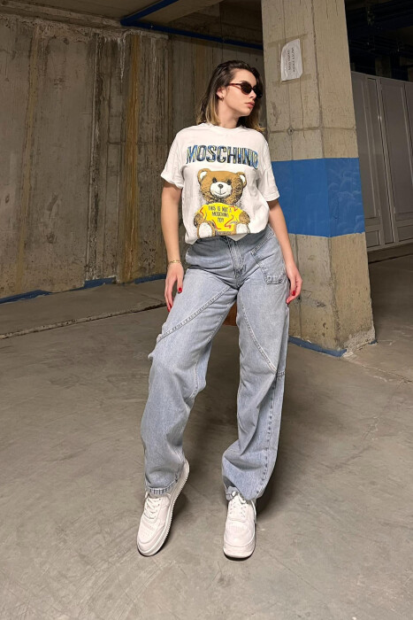 SIMPLE BAGGY WOMEN JEANS BABY BLUE/BLU BY - 1