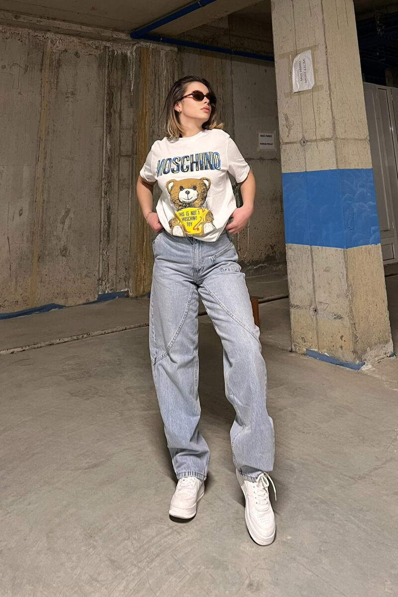 SIMPLE BAGGY WOMEN JEANS BABY BLUE/BLU BY - 2