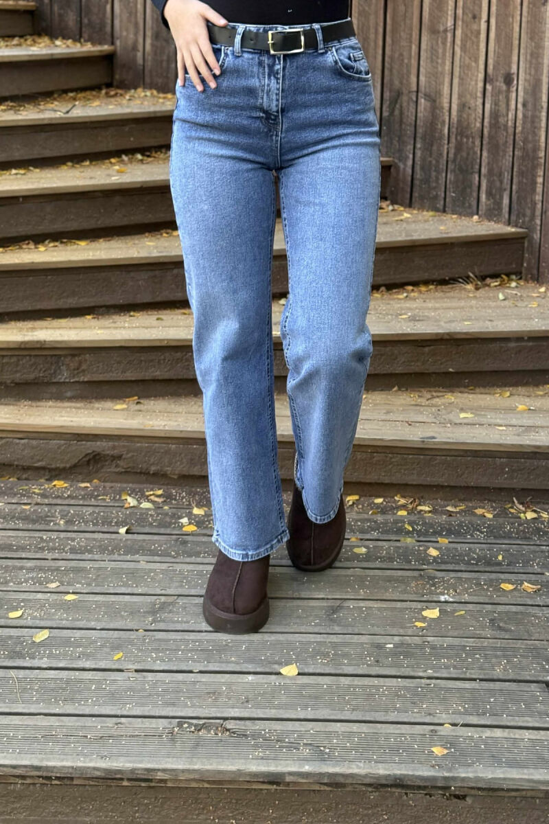 SIMPLE BELTED WOMEN JEANS LIGHTBLUE/BZ - 1