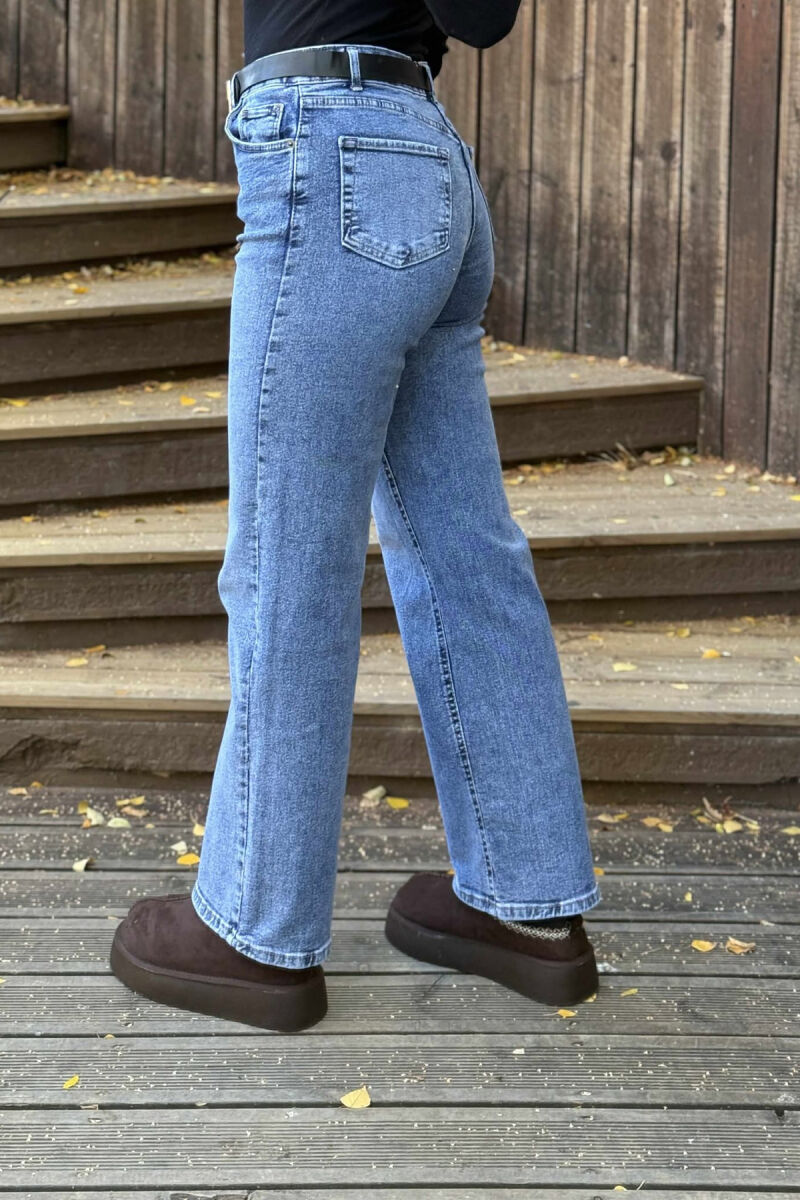 SIMPLE BELTED WOMEN JEANS LIGHTBLUE/BZ - 8