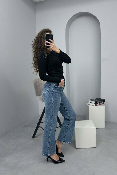 SIMPLE BELTED WOMEN JEANS LIGHTBLUE/BZ - 6