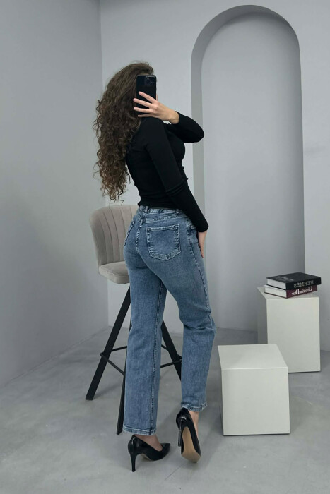 SIMPLE BELTED WOMEN JEANS LIGHTBLUE/BZ - 7