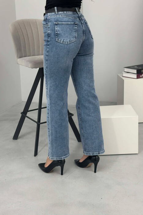 SIMPLE BELTED WOMEN JEANS LIGHTBLUE/BZ - 10