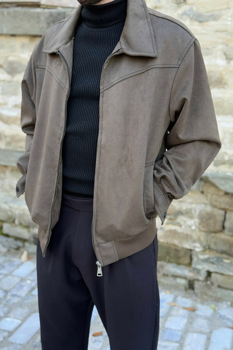 SIMPLE CHAMOIS ZIP-UP MEN JACKET GREEN/JESHILE - 1