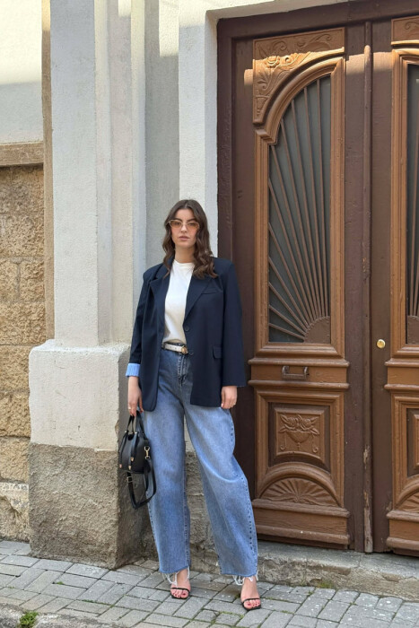 SIMPLE CLASSIC WOMEN JACKET DARK BLUE/BEE 