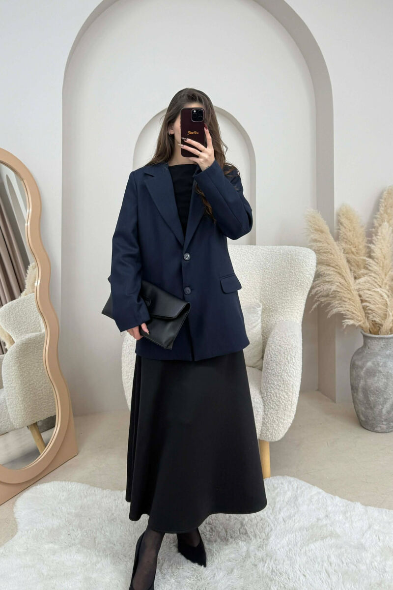 SIMPLE CLASSIC WOMEN JACKET DARK BLUE/BEE - 2