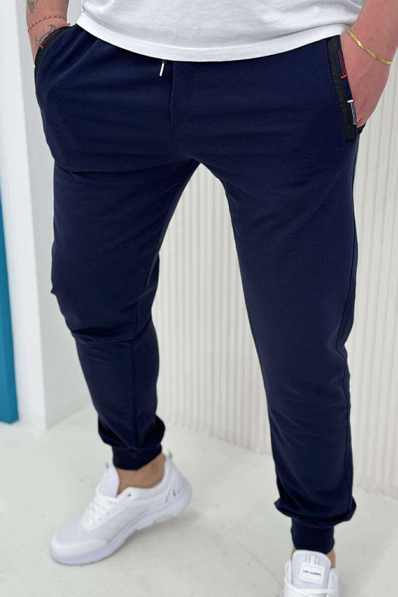 SIMPLE COTTON MEN SWEATPANTS BLUE/BLU - 2