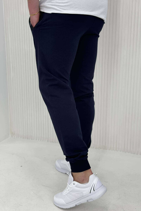 SIMPLE COTTON MEN SWEATPANTS BLUE/BLU - 4