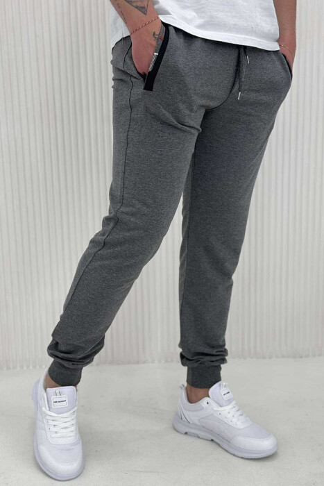 SIMPLE COTTON MEN SWEATPANTS GREY/GRI - 4