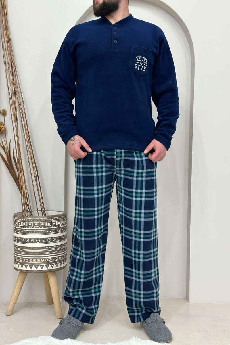 SIMPLE DESIGN MEN PYJAMAS DARK BLUE/BLU - 1