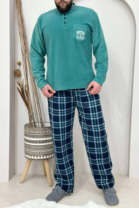 SIMPLE DESIGN MEN PYJAMAS DARK GREEN/JESHILE - KLAUDIO FASHION