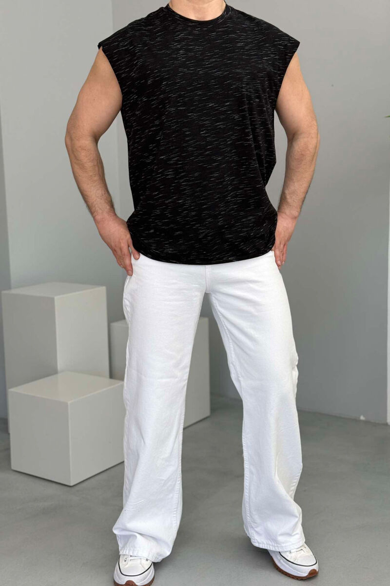 SIMPLE DESIGN MEN TANK TOP BLACK/ E ZEZE - 2